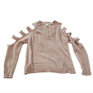 CATO Mauve Cutout V-neck Pullover Sweater